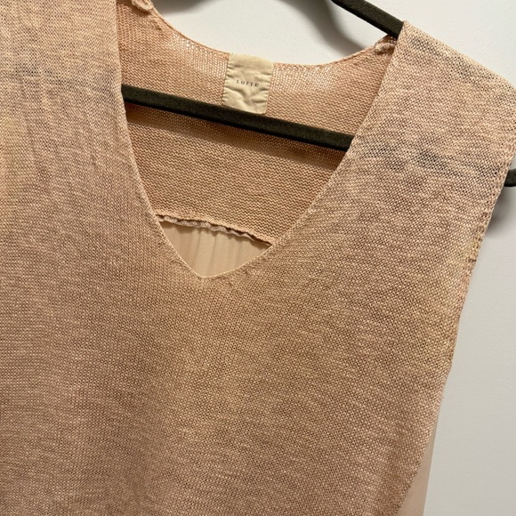 Loft 82 (OAK + FORT) Ballet Pink Hi-Lo Knit and Sheer Sleeveless Top - Picture 2 of 4